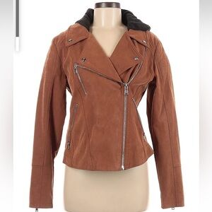 Free People Vegan Leather Jacket with Hood!